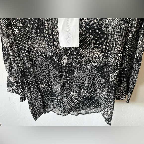 Magnolia Grace| Boho Floral Pattern Long Sleeve Blouse w Embroidered Beading••• - Picture 3 of 11